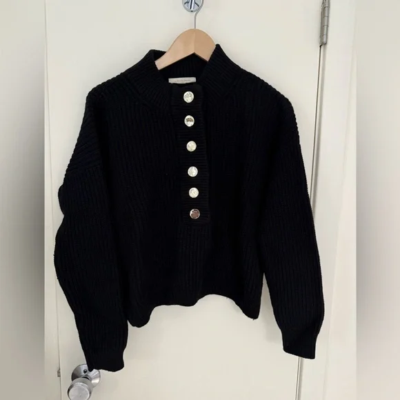 Sezane Lucas Jumper Sweater black size S - Picture 2 of 8